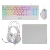 Pack Gaming Mars Gaming MCP124PROWES/ Teclado + Rato Óptico + Auscultadores + Tapete/ Branco