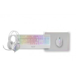 Pack Gaming Mars Gaming MCP124PROWES/ Teclado + Rato Óptico + Auscultadores + Tapete/ Branco