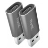 Adaptador Trust Calyx USB 3.2 GEN2 / USB Tipo C Fêmea - USB Macho