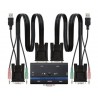 Comutador KVM Nanocable 10.12.0001/ PC - CPU: 2 VGA + 2 USB + 4 JACK 3.5 / CONSOLE: 2 USB + VGA + 2 JACK 2.5/ 1,4m
