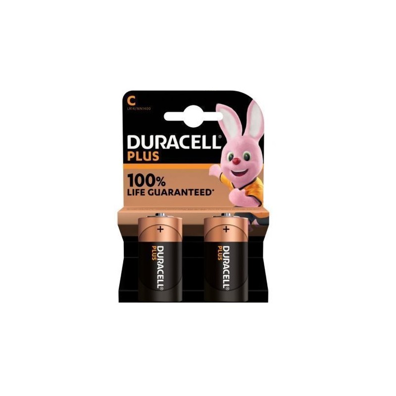Pacote com 2 pilhas Duracell LR14/ 1,5 V/ Alcalinas C