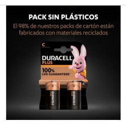 Pacote com 2 pilhas Duracell LR14/ 1,5 V/ Alcalinas C