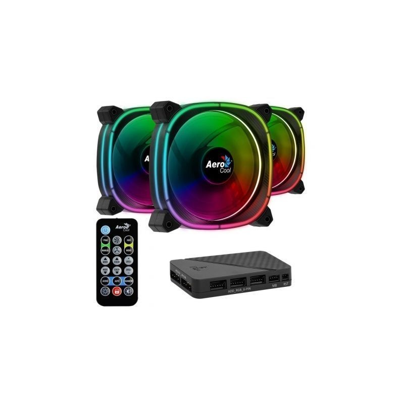 Pacote com 3 ventiladores Aerocool Astro 12 Pro